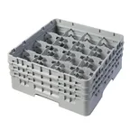 image of Cambro 16S638151 Camrack Glass Rack, Soft Gray, Full Size, 19-3/4 x 19-3/4, 16 Compartments