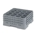 image of Cambro 16S738151 Camrack Glass Rack, Soft Gray, Full Size, 19-3/4" x 19-3/4", 16 Compartments