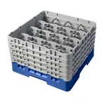 image of Cambro 16S958168 Camrack Glass Rack, Full Size, Blue, 19-3/4 x 19-3/4, 16 Compartments