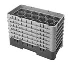 image of Cambro 17HS1114119 Camrack Glass Rack, Half Size, Sherwood Green, 17 Compartments, 2-7/8" Max Dia, 11-3/4" Max Height