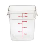 image of Cambro 18SFSCW135 Camsquare 18‑qt Clear PC, 11.25×12.25×12.63 in, Handles, Red, NSF, Dishwasher‑Safe