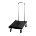 image of Cambro 2030UT110 Black Utility Platform Truck with Chrome Handle, 600 lbs, 19-3/4" x 32-1/8", Plastic Frame & Deck
