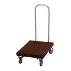 image of Cambro 2030UT131 Utility Truck, 19.75x32.125, 600 lbs, Dark Brown, Chrome Handle, Plastic Frame