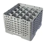 image of Cambro 20S1114151 Camrack Glass Rack, Soft Gray, 20 Compartments, Full Size, 19-3/4" x 19-3/4"