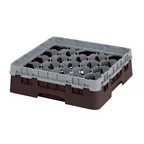 image of Cambro 20S318167 Camrack Glass Rack, Brown, Full Size, 19-3/4 x 19-3/4, 20 Compartments, 3-7/8 Max Dia