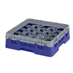 image of Cambro 20S318186 Camrack Glass Rack, Navy Blue, 20 Compartments, 19-3/4" x 19-3/4", Soft Gray Extender