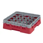 image of Cambro 20S318416 Camrack Glass Rack, Cranberry, 20 Compartments, 19-3/4" x 19-3/4", Soft Gray Extender