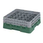 image of Cambro 20S434119 Camrack Glass Rack, Sherwood Green, Full Size, 20 Compartments, 3-7/8" Max Dia, 5-1/4" Max Height