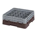 image of Cambro 20S434167 Camrack Glass Rack, Brown, Full Size, 19-3/4 x 19-3/4, 20 Compartments, 5-1/4 Max Height
