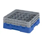 image of Cambro 20S434168 Camrack Glass Rack, Full Size, 19-3/4 x 19-3/4, 20 Compartments, Blue, HACCP Compliant