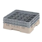 image of Cambro 20S434184 Camrack Glass Rack, Full Size, 19-3/4 x 19-3/4, 20 Compartments, Beige, HACCP Compliant