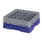 image of Cambro 20S434186 Camrack Glass Rack, Navy Blue, 20 Compartments, 19-3/4" x 19-3/4", 5-1/4" Height