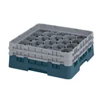 image of Cambro 20S434414 Camrack Glass Rack, Teal, Full Size, 19-3/4" x 19-3/4", 20 Compartments, 3-7/8" Max Dia, 5-1/4" Max Height