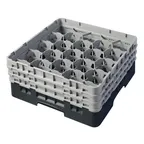 image of Cambro 20S638110 Camrack Glass Rack, Black, Full Size, 20 Compartments, 3-7/8 Max Dia, 6-7/8 Max Height