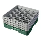 image of Cambro 20S638119 Camrack Glass Rack, Sherwood Green, 20 Compartments, 19-3/4" x 19-3/4", 6-7/8" Height