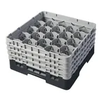image of Cambro 20S800110 Camrack Glass Rack, Black, Full Size, 20 Compartments, 3-7/8 Max Dia, 8-1/2 Max Height