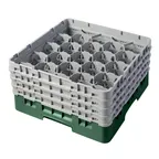 image of Cambro 20S800119 Camrack Glass Rack, Sherwood Green, 20 Compartments, 19-3/4" x 19-3/4", 8-1/2" Height