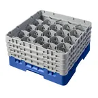 image of Cambro 20S800168 Camrack Glass Rack, Full Size, 19-3/4 x 19-3/4, 20 Compartments, Blue, HACCP