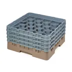 image of Cambro 20S800184 Camrack Glass Rack, Full Size, 19-3/4 x 19-3/4, 20 Compartments, Beige, HACCP