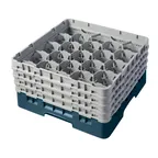 image of Cambro 20S800414 Camrack Glass Rack, Teal, Full Size, 19-3/4 x 19-3/4, 20 Compartments, 8-1/2 Max Height