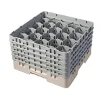 image of Cambro 20S958184 Camrack Glass Rack, Full Size, 20 Compartments, Beige, 19-3/4" x 19-3/4", HACCP