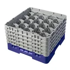 image of Cambro 20S958186 Camrack Glass Rack, Navy Blue, 20 Compartments, 19-3/4" x 19-3/4", 10" Height