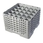 image of Cambro 25S1114151 Camrack Glass Rack, Soft Gray, Full Size, 19-3/4" x 19-3/4", 25 Compartments, 3-7/16" Max Dia, 11-3/4" Max Height