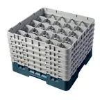 image of Cambro 25S1114414 Camrack Glass Rack, Teal, Full Size, 19-3/4 x 19-3/4, 25 Compartments, 11-3/4 Height