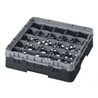 image of Cambro 25S318110 Camrack Glass Rack, Black, Full Size, 19-3/4 x 19-3/4, 25 Compartments, 3-7/16 Max Dia, HACCP