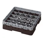 image of Cambro 25S318167 Camrack Glass Rack, Brown, Full Size, 19-3/4" x 19-3/4", 25 Compartments, 3-7/16" Max Dia