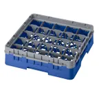 image of Cambro 25S318168 Camrack Glass Rack, Blue, Full Size, 19-3/4 x 19-3/4, 25 Compartments, 3-7/16 Max Dia, HACCP