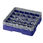 image of Cambro 25S318186 Camrack Glass Rack, Navy Blue, 19-3/4 x 19-3/4, 25 Compartments, 3-7/16 Max Dia