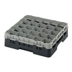 image of Cambro 25S418110 Camrack Glass Rack, Black, Full Size, 19-3/4 x 19-3/4, 25 Compartments