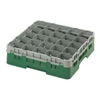 image of Cambro 25S418119 Camrack Glass Rack, Sherwood Green, Full Size, 19-3/4 x 19-3/4, 25 Compartments