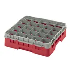 image of Cambro 25S418163 Camrack Glass Rack, Red, Full Size, 19-3/4 x 19-3/4, 25 Compartments