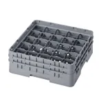 image of Cambro 25S434151 Camrack Glass Rack, Soft Gray, Full Size, 19-3/4 x 19-3/4, 25 Compartments, 3-7/16 Max Dia, 5-1/4 Max Height