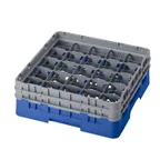 image of Cambro 25S434168 Camrack Glass Rack, Blue, Full Size, 19-3/4 x 19-3/4, 25 Compartments, 5-1/4 Max Height