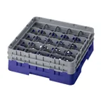 image of Cambro 25S434186 Camrack Glass Rack, Navy Blue, Full Size, 19-3/4 x 19-3/4, 25 Compartments