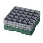 image of Cambro 25S534119 Camrack Glass Rack, Sherwood Green, Full Size, 19-3/4"x19-3/4"x7-1/4", 25 Compartments