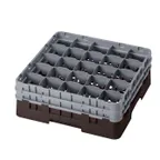 image of Cambro 25S534167 Camrack Glass Rack, Full Size, Brown, 19-3/4" x 19-3/4", 25 Compartments
