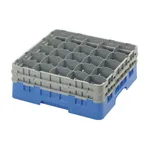 image of Cambro 25S534168 Camrack Glass Rack, Full Size, Blue, 19-3/4"x19-3/4"x7-1/4", 25 Compartments, 3-7/16" Max Dia, HACCP