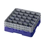 image of Cambro 25S534186 Camrack Glass Rack, Navy Blue, Full Size, 19-3/4"x19-3/4", 25 Compartments, 3-7/16" Max Dia, 6-1/8" Max Height