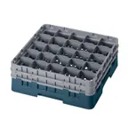 image of Cambro 25S534414 Camrack Glass Rack, Teal, Full Size, 19-3/4"x19-3/4", 25 Compartments, 3-7/16" Max Dia, 6-1/8" Max Height