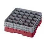image of Cambro 25S534416 Camrack Glass Rack, Full Size, Cranberry, 19-3/4"x19-3/4"x7-1/4", 25 Compartments