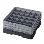 image of Cambro 25S638110 Camrack Glass Rack, Black, Full Size, 19-3/4 x 19-3/4, 25 Compartments, 3-7/16 Max Dia, 6-7/8 Max Height