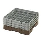 image of Cambro 25S638167 Camrack Glass Rack, Brown, Full Size, 19-3/4 x 19-3/4, 25 Compartments