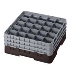 image of Cambro 25S738167 Camrack Glass Rack, Full Size, Brown, 19-3/4 x 19-3/4, 25 Compartments