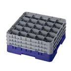 image of Cambro 25S738186 Camrack Glass Rack, Navy Blue, Full Size, 19-3/4" x 19-3/4", 25 Compartments
