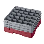 image of Cambro 25S738416 Camrack Glass Rack, Full Size, Cranberry, 19-3/4 x 19-3/4, 25 Compartments