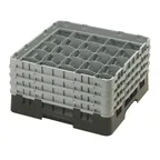 image of Cambro 25S800110 Camrack Glass Rack, Full Size, Black, 19-3/4 x 19-3/4, 25 Compartments